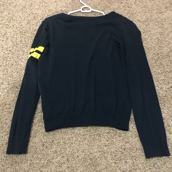 Gap Preppy Navy Cardigan Sweater w/Striped Arm - Picture 6 of 6